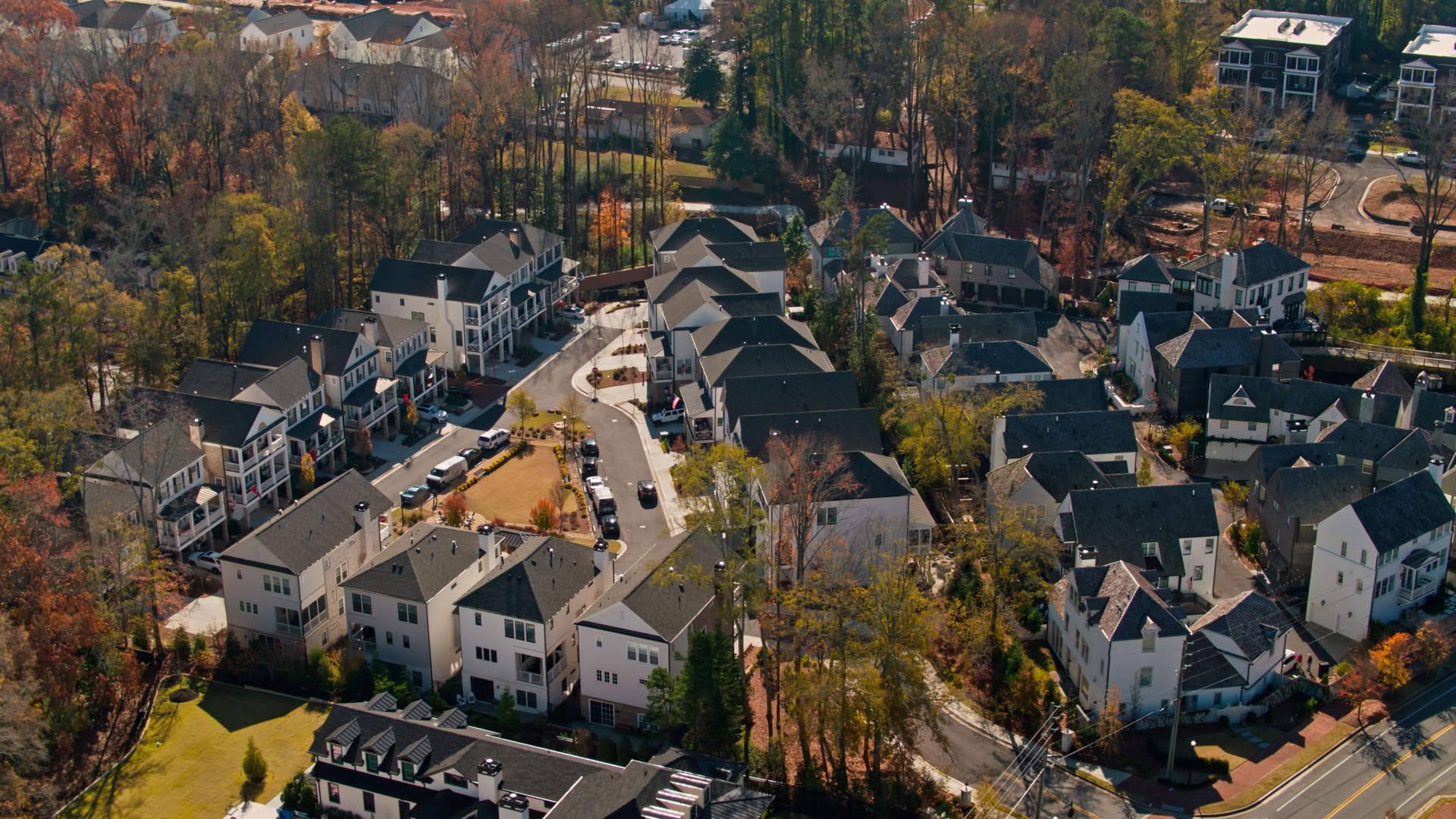 Townhouses in Alpharetta, GA - Drone Shot